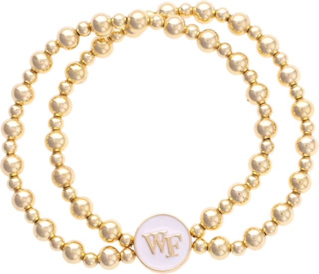 Wake Forest University Women's Wake Forest Demon Deacons 2-Row Ball Bead Stretch Bracelet