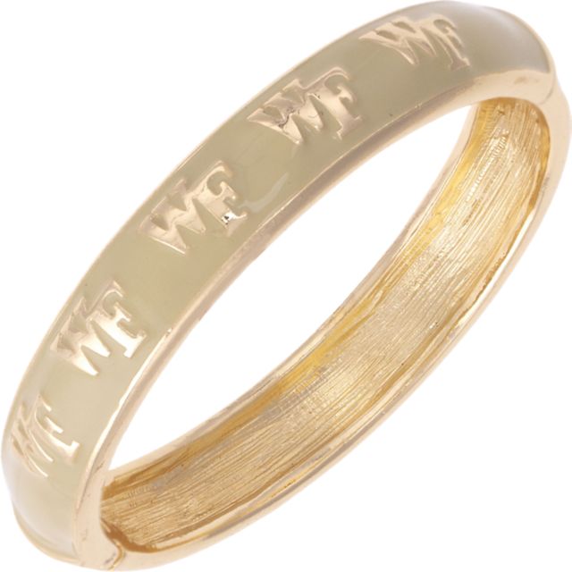 Wake Forest University Women's Wake Forest Demon Deacons Sculpted Enamel Logo Hinge Bangle in Gold