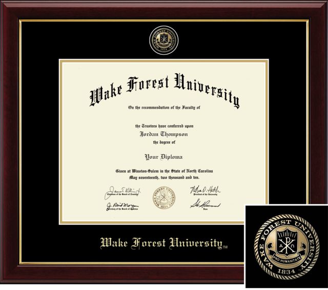 Wake Forest Masterpiece Diploma Frame. Bachelors, Masters, PhD