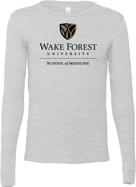 Wake Forest Bella + Canvas Ash Jersey Cotton Long Sleeve T Shirt Wake Forest University - School of Medicine - ONLINE ONLY