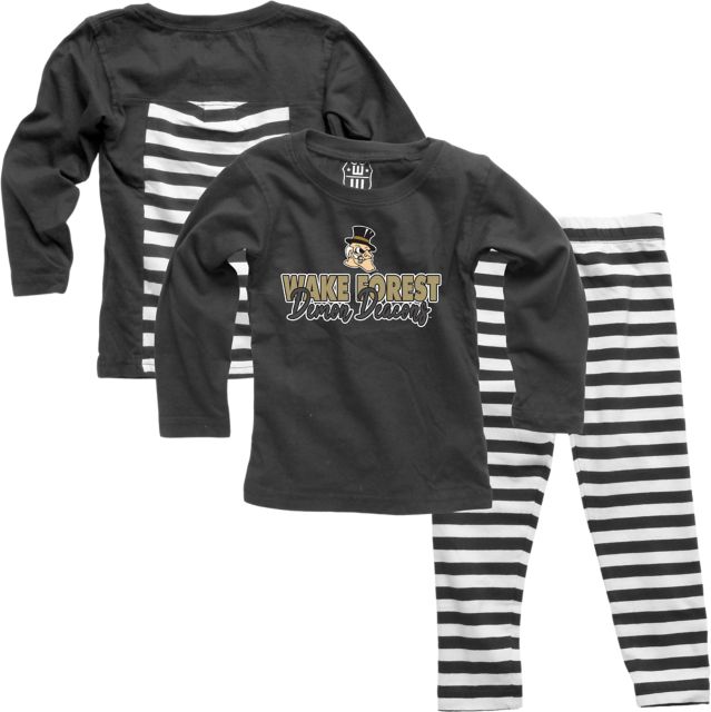 Wake Forest University Demon Deacons Infant Girls Stripe Set