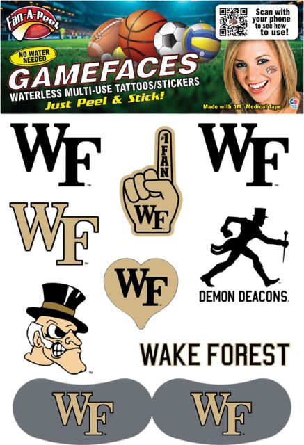 Wake Forest University Game Face Tattoos