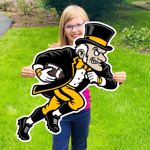 Wake Forest University Rushing Deacon Football Lawn Sign