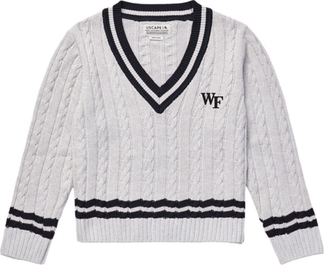 Wake Forest University Women's Cable Knit V-Neck Sweater