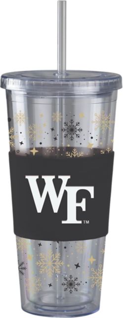 Wake Forest University Straw Snowflake Tumbler