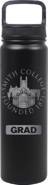 24 oz Matte Black Stainless Steel Water Bottle Grad