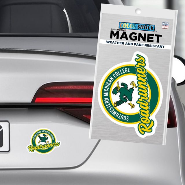 Southwestern Michigan College Roadrunners 4x4 Magnet