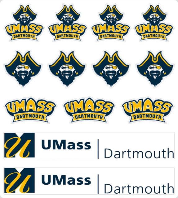 University of Massachusetts Dartmouth Corsairs Sticker Sheet