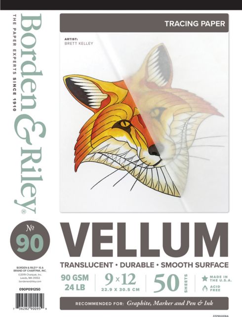 VELLUM TRACE #90 PAD 9X12 50 SHEETS
