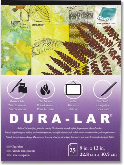 DURALAR CLEAR PAD .005 9X12 25 SHEETS