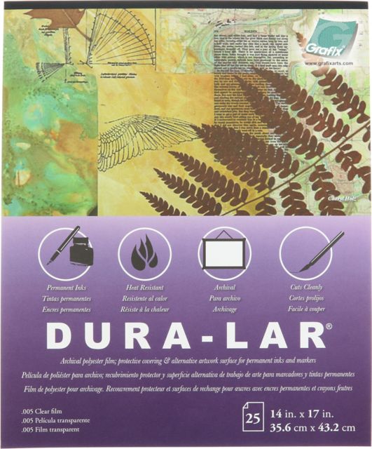 DURALAR CLEAR PAD .005 14X14 25 SHEETS