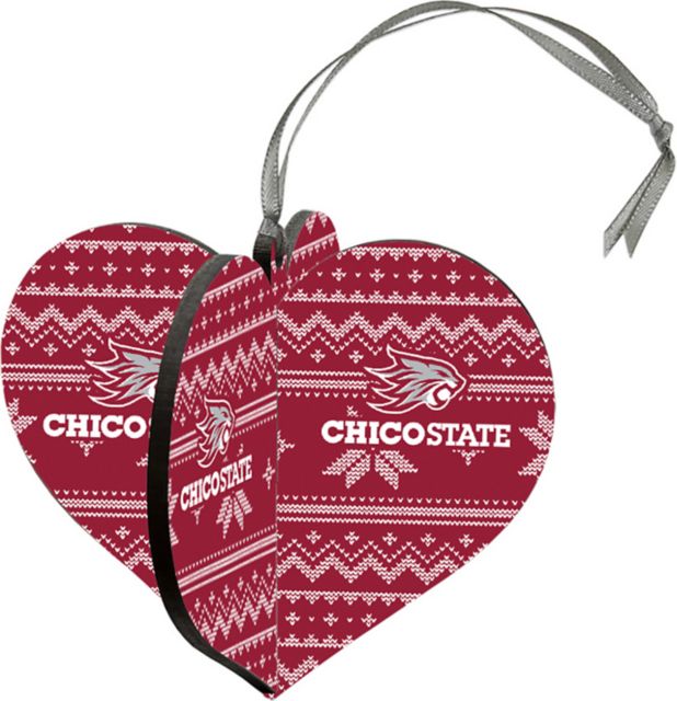 California State University Chico 3D Heart Ornament