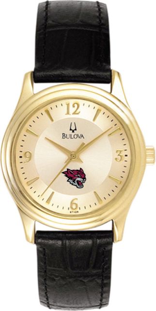 Bulova Ladies' Gold and Leather Watch - ONLINE ONLY