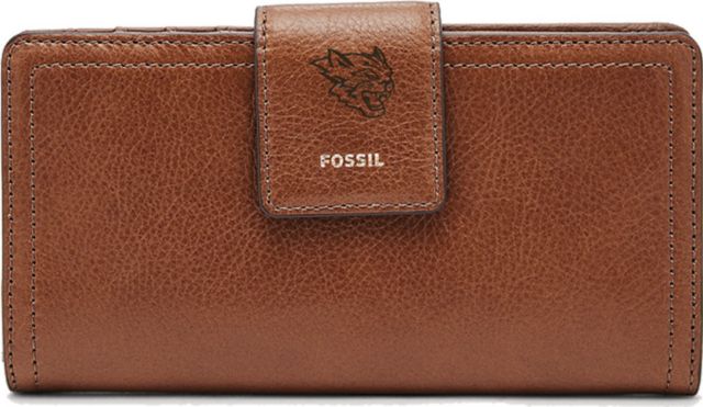 Fossil Leather Logan RFID Tab Clutch - Brown - ONLINE ONLY