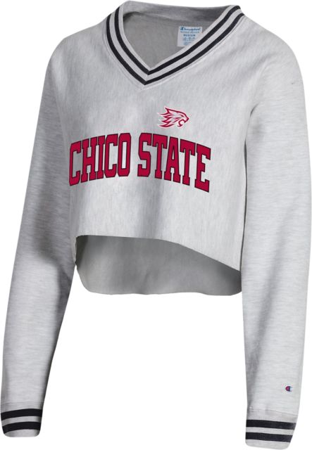 California State University Chico Women's Cropped V-Neck Crewneck