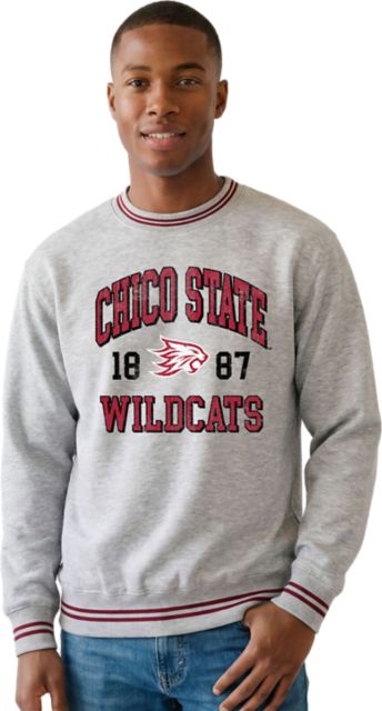 California State University Chico Striped Ribbed Crewneck Sweatshirt