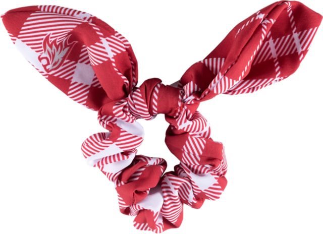 California State University Chico Plaid Knot Scrunchie