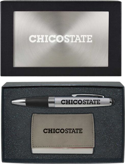 California State University Chico Business Card Holder And Pen Set