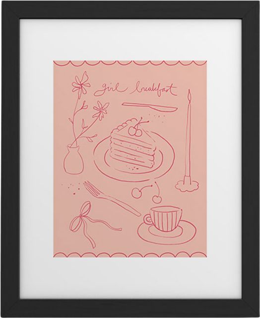 girl breakfast by Deny Designs Framed Art Print Modern Black