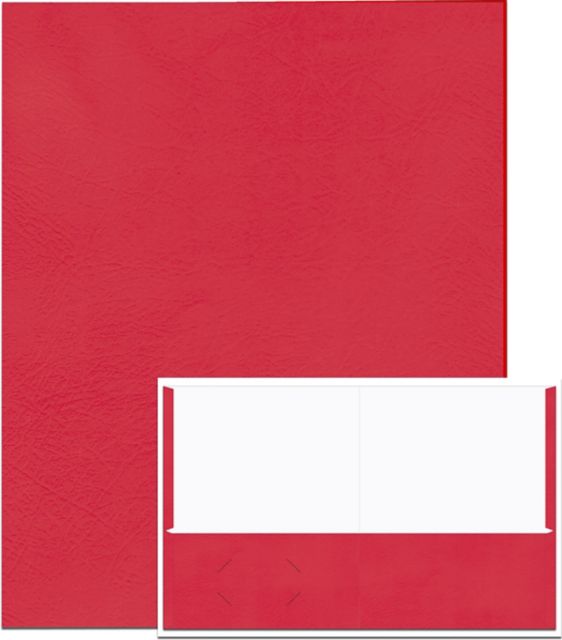 Leatherette 2 Pocket Portfolio Red