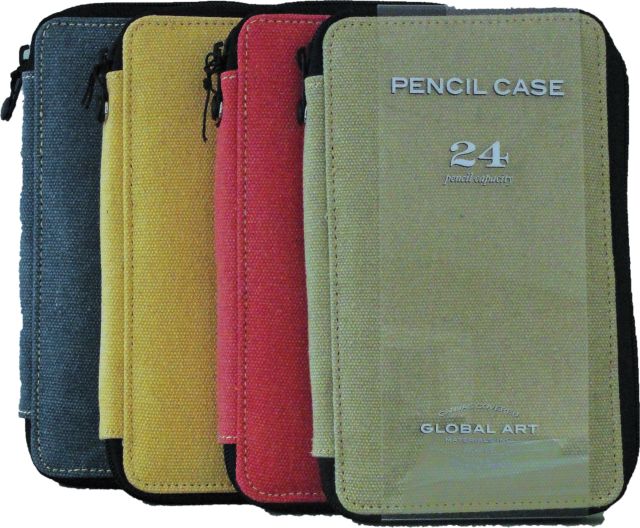 Canvas Pencil Case Rose 24 Capacity