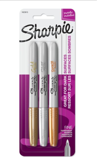 SHARPIE METALLIC MARKER 3-PACK GOLD, SILVER, BRONZE