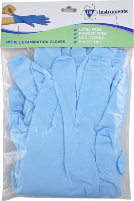 NITRILE EXAM GLOVES - POWDER FREE, 5 PAIRS SIZE L