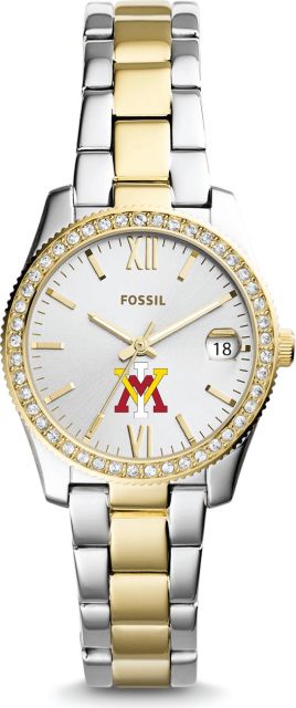 scarlette three hand day date two tone stainless steel watch