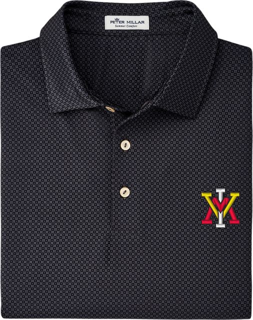 Virginia Military Institute Vmi Dry Mesh Polo Vmi Interlocking | Black | XLarge