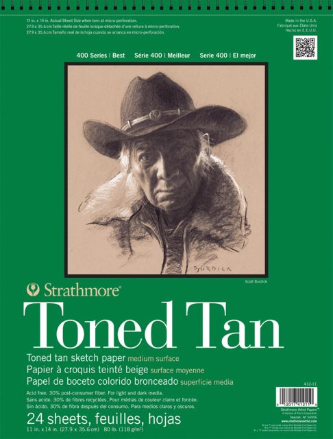 SKETCH TONED 400 WIRE BOUND TAN 11X14