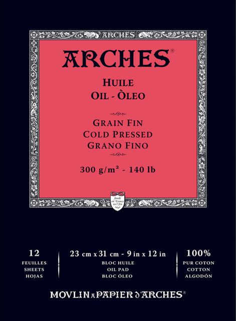 ARCHES OIL PAD 9X12 12/SHEETS