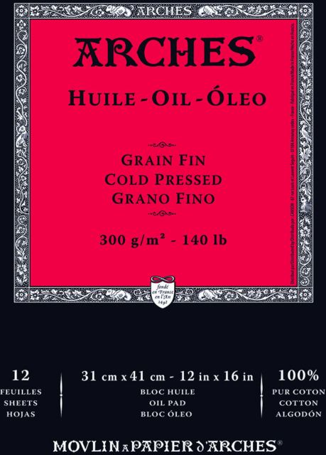 ARCHES OIL PAD 12X16 12SH