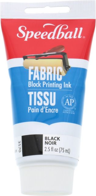BLOCK PRINTING INK FABRIC 2.5OZ BLACK