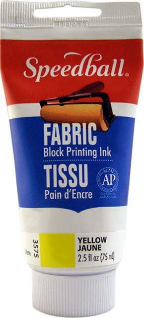 BLOCK PRINTING INK FABRIC 2.5OZ YELLOW