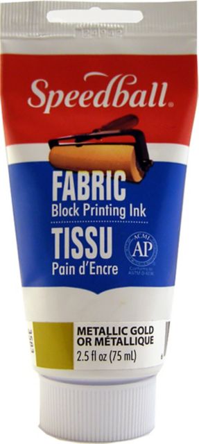 BLOCK PRINTING INK FABRIC 2.5OZ METALLIC GOLD
