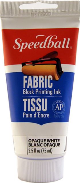 BLOCK PRINTING INK FABRIC 2.5OZ OPAQUE WHITE