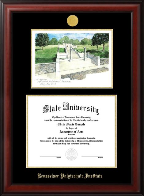 Rensselaer Polytechnic Institute 14" x 17" Mahogany Diploma Frame