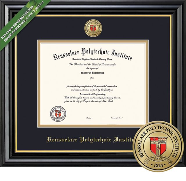 Rensselaer Polytechnic Institute Coronado 11 x 14 Diploma with Double mat and Medallion - ONLINE ONLY