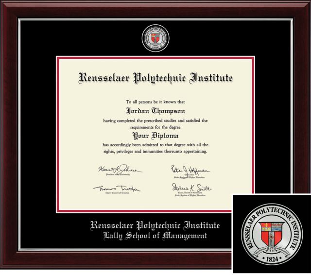 Church Hill Classics Masterpiece Diploma Frame. Lally School of Management - ONLINE ONLY