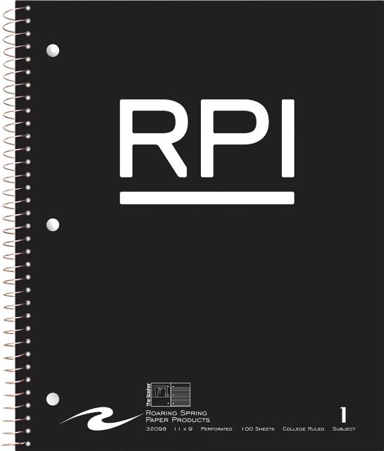 Rensselaer Polytechnic Institute Notebook 100-Sheet