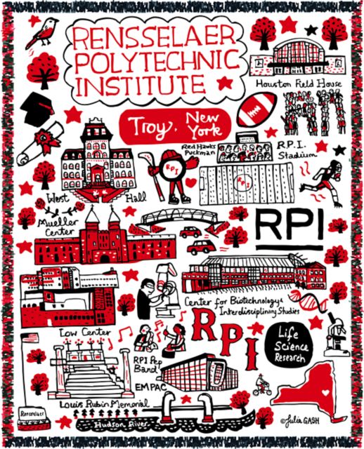 Rensselaer Polytechnic Institute Julia Gash Tapestry Blanket