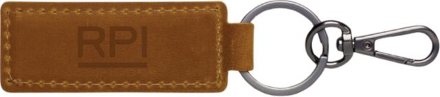 Rensselaer Polytechnic Institute Leather Keychain