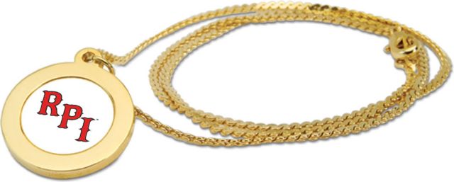 CSI Gold Pendant Necklace With Colored Medallian - ONLINE ONLY