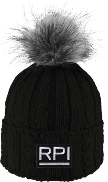 Rensselaer Polytechnic Institute Women's Fur Pom Beanie
