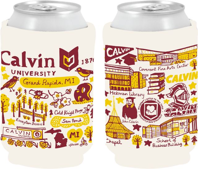 Calvin University 150th Anniversary Julia Gash Can Coozie