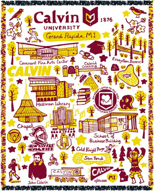 Calvin University Julia Gash Tapestry Blanket