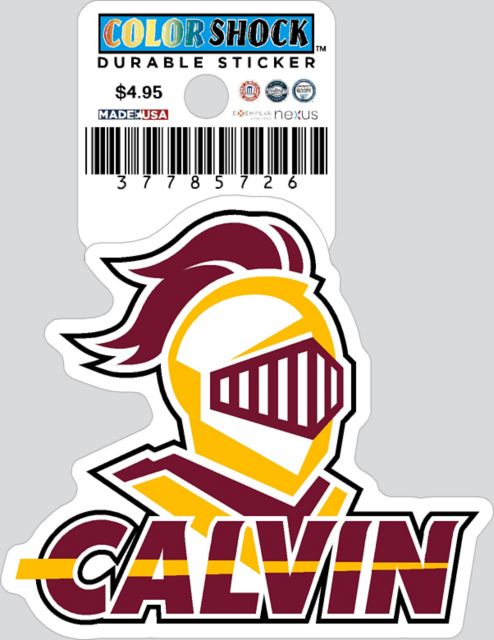 Calvin University Knights Durable Sticker