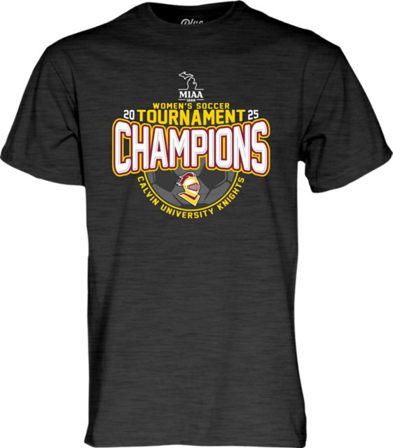 Calvin University Women's Soccer 2025 MIAA Tournament Champions Short Sleeve T-Shirt