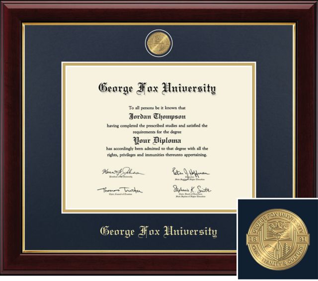 George Fox University Church Hill Classics, Masterpiece; 8.5x11 H Bachelors, Diploma Frame - ONLINE ONLY