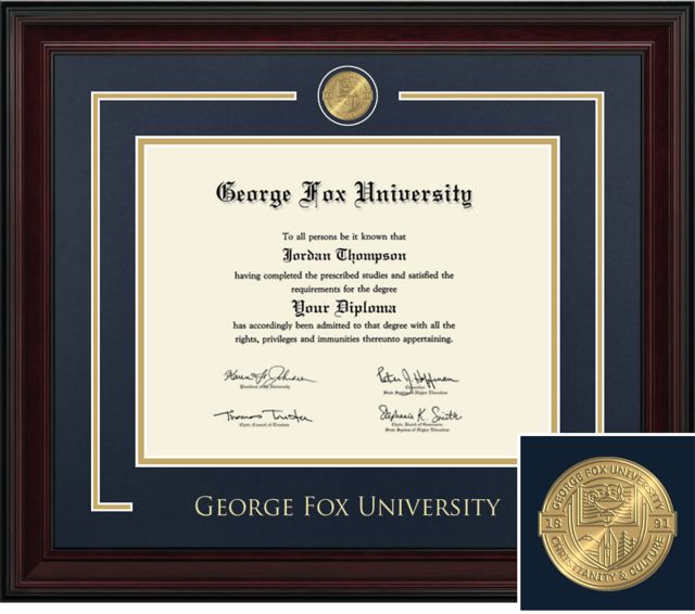 George Fox University Church Hill Classics, Showcase; 8.5x11 H Bachelors, Diploma Frame - ONLINE ONLY
